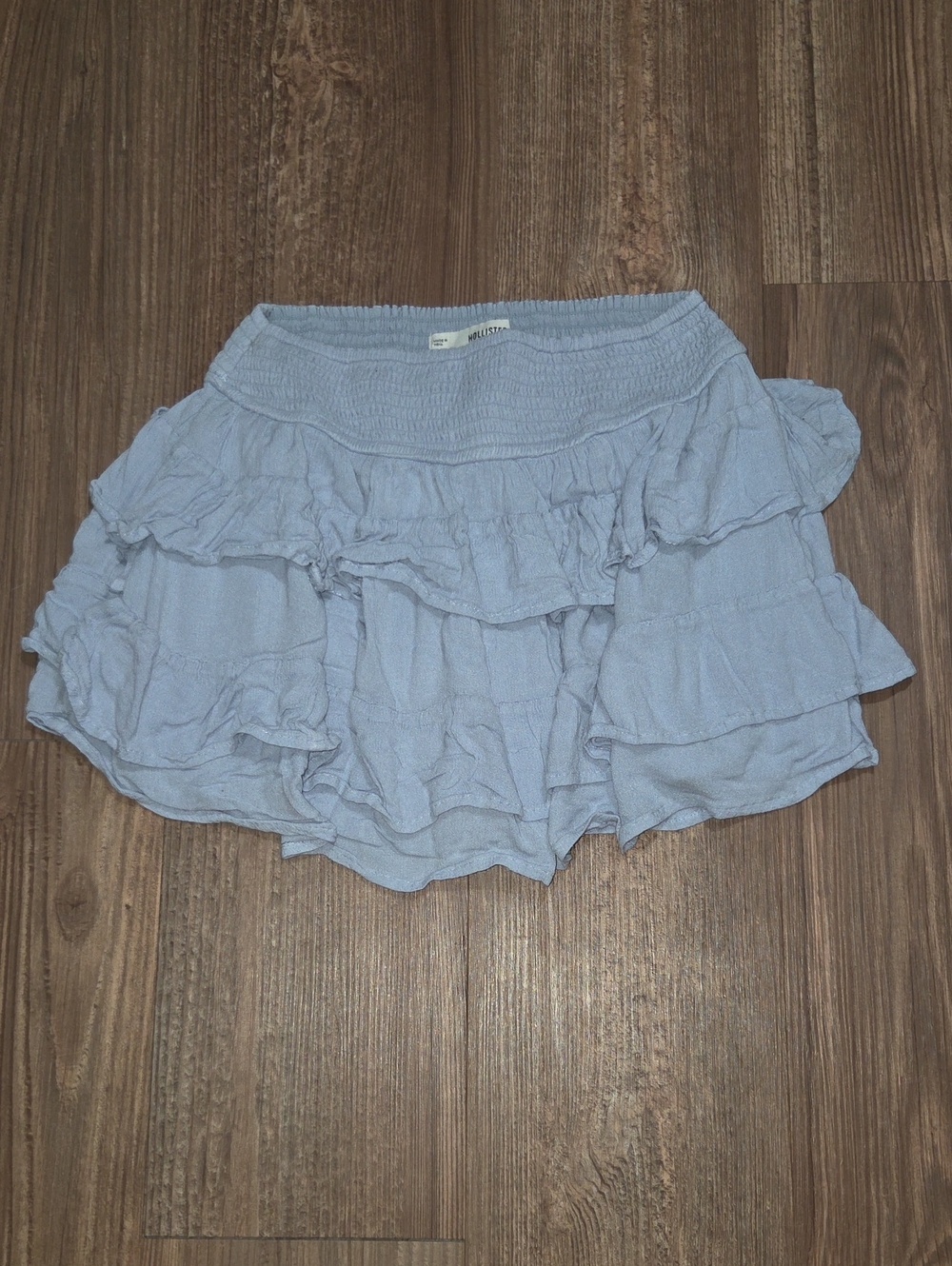 Light Blue Hollister Ruffled Mini Skirt